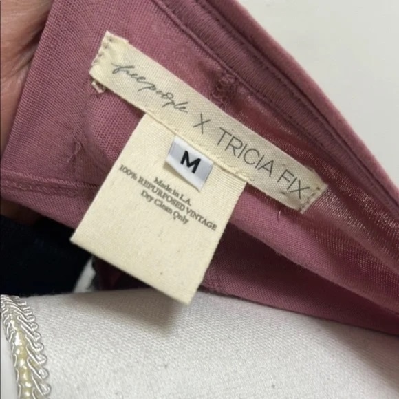 Free People x Tricia Fix Sleeves trimmed with black mesh and silver metal fringe - Picture 7 of 9